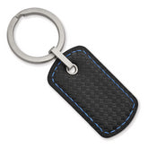 Stainless Steel Brushed Leather & Polyurethane Stitched Key Ring